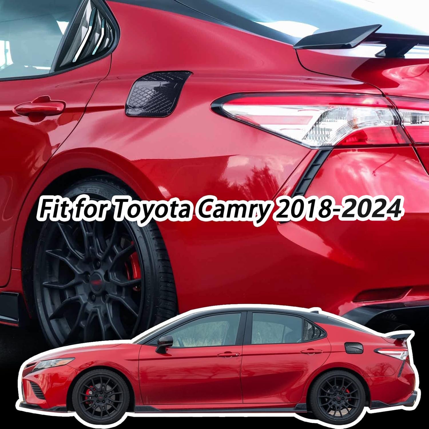 🔥🚗 Rear Window Louvers for Toyota Camry 2018-2024 | 2PC Sporty Set⚡ABS Air Vent Covers⚡【Side Scoop Kit】Exterior Trim Blinds & Shades - No-Drill 5-Min Install 🔥🚗 Rear Window Louvers for Toyota Camry 2018-2024 | 2PC Sporty Set⚡ABS Air Vent Covers⚡【Side Scoop Kit】Exterior Trim Blinds & Shades - No-Drill 5-Min Install